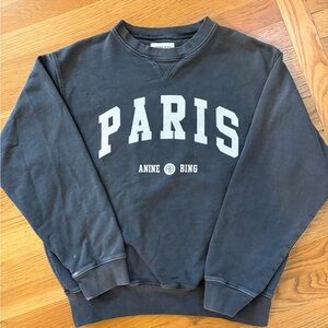 Anine Bing Charcoal Crewneck Sweatshirt Size Small